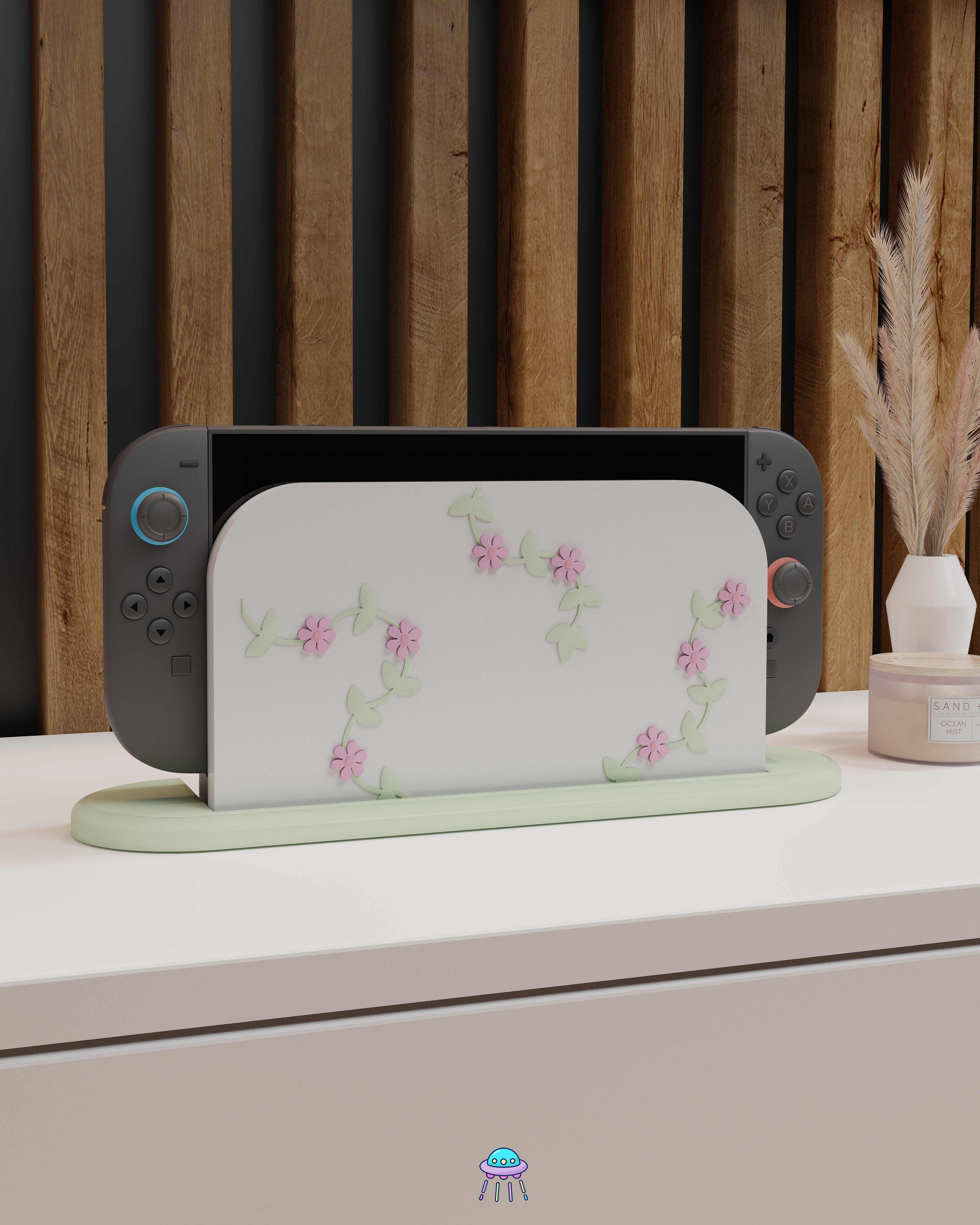 Pastel Ivy Dock Cover for Nintendo Switch 2 – Original Faceplate Design