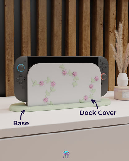 Pastel Ivy Dock Cover for Nintendo Switch 2 – Original Faceplate Design