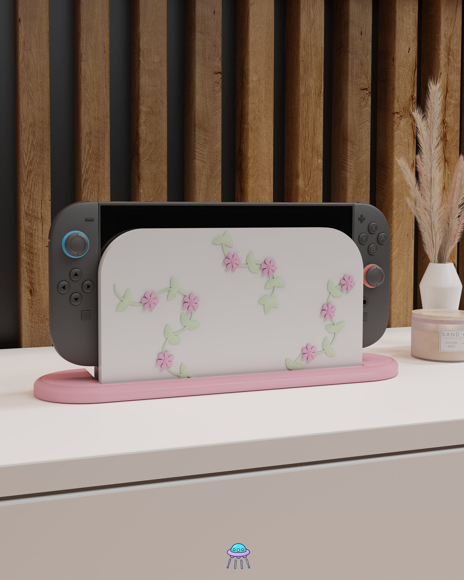 Pastel Ivy Dock Cover for Nintendo Switch 2 – Original Faceplate Design