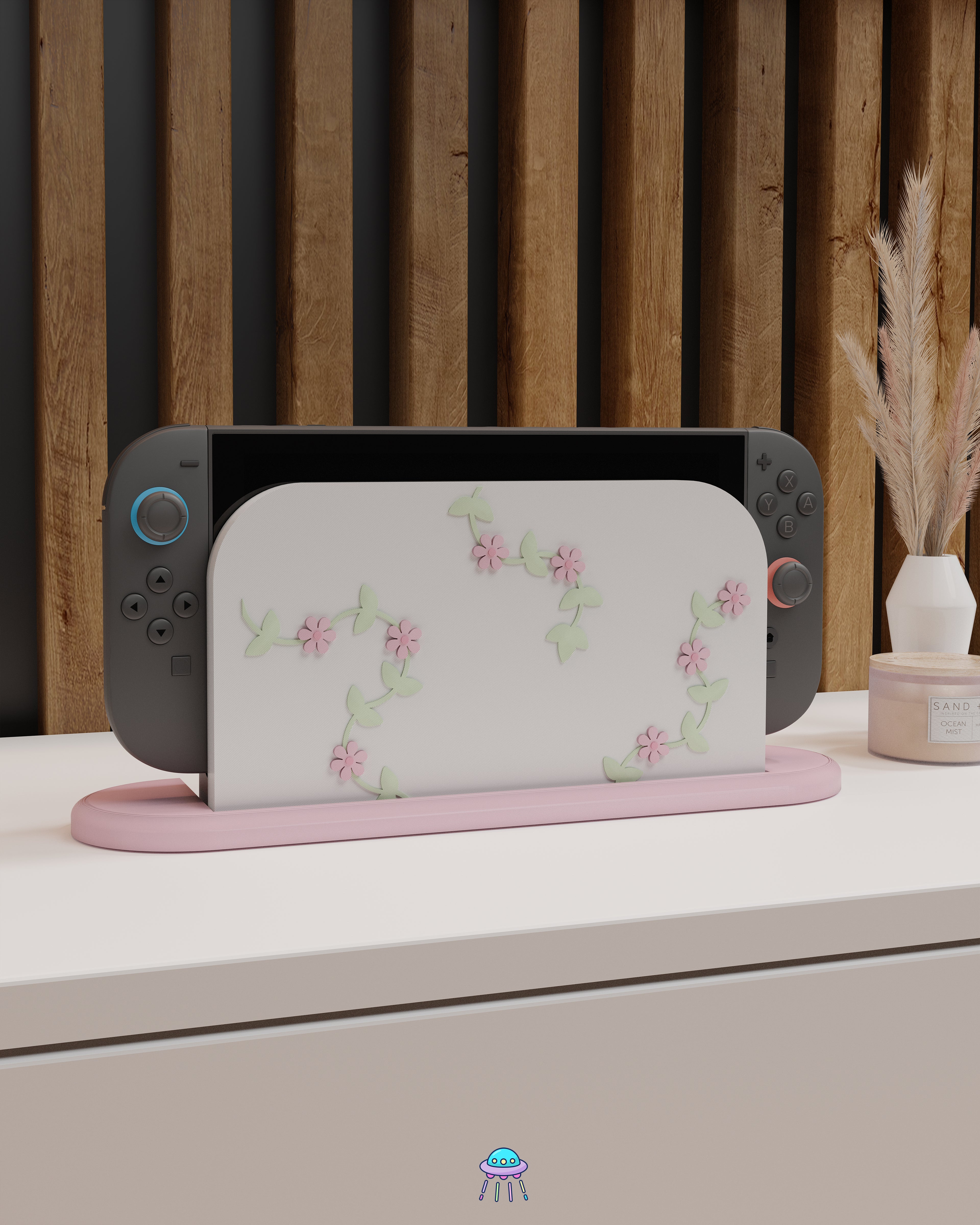 Pastel Ivy Dock Cover for Nintendo Switch 2 – Original Faceplate Design