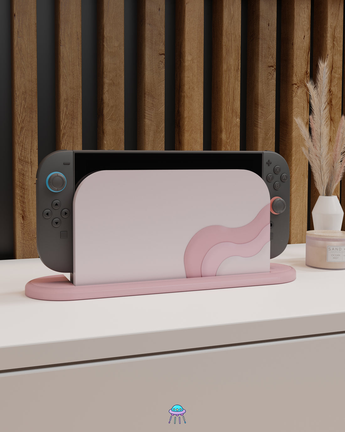 Blush Waves Dock Cover for Nintendo Switch 2 – Original Faceplate Design