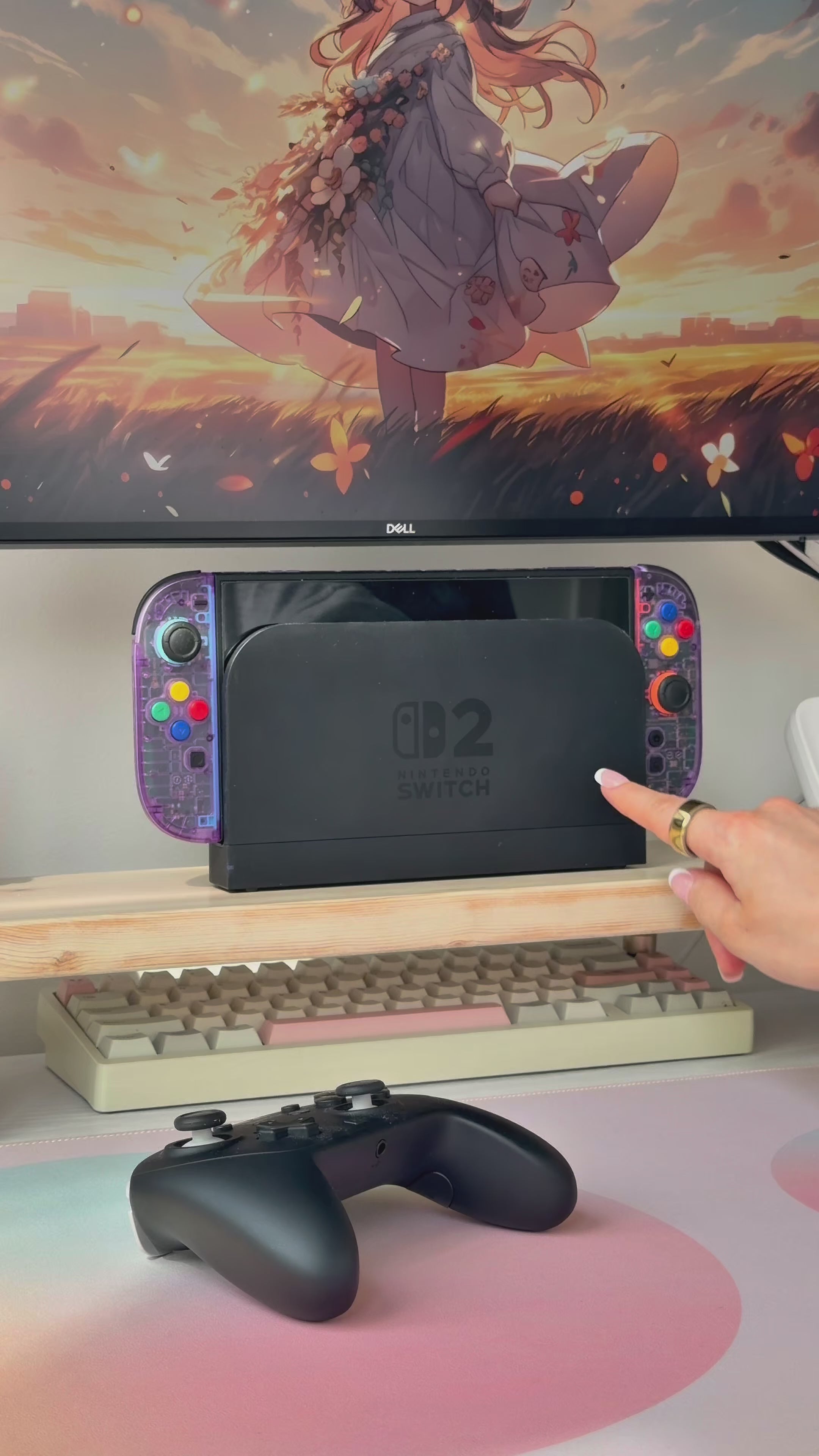 Sunlit Tulip Dock Cover for Nintendo Switch 2 – Original Faceplate Design
