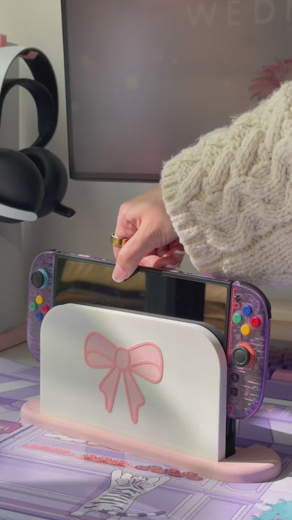 Blush Bow Dock Cover for Nintendo Switch 2 – Original Faceplate Design