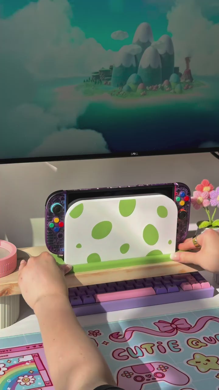Green Dino Egg Dock Cover for Nintendo Switch 2 – Original Faceplate Design