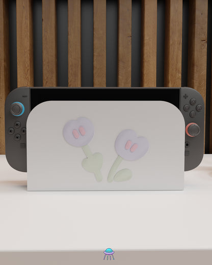 Purple Puff Dock Cover for Nintendo Switch 2 – Original Faceplate Design