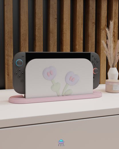 Purple Puff Dock Cover for Nintendo Switch 2 – Original Faceplate Design