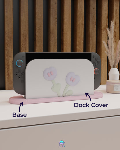 Purple Puff Dock Cover for Nintendo Switch 2 – Original Faceplate Design