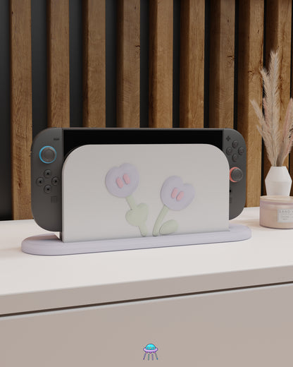 Purple Puff Dock Cover for Nintendo Switch 2 – Original Faceplate Design