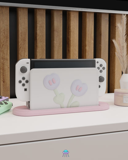 Purple Puff Dock Cover for Nintendo Switch – Original Faceplate Design