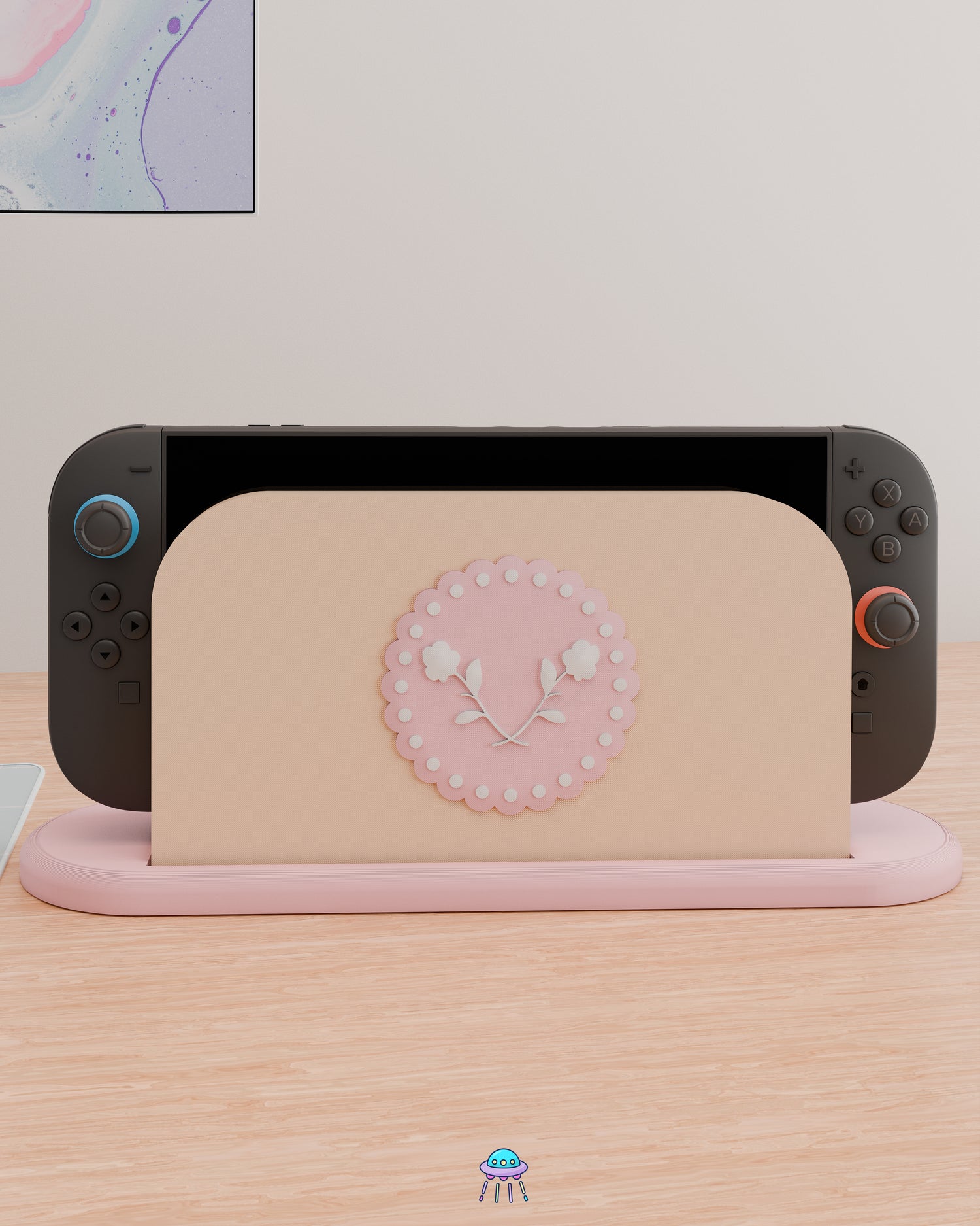 Floral Patch Dock Cover for Nintendo Switch 2 – Original Faceplate Design