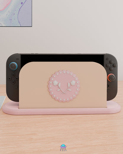 Floral Patch Dock Cover for Nintendo Switch 2 – Original Faceplate Design