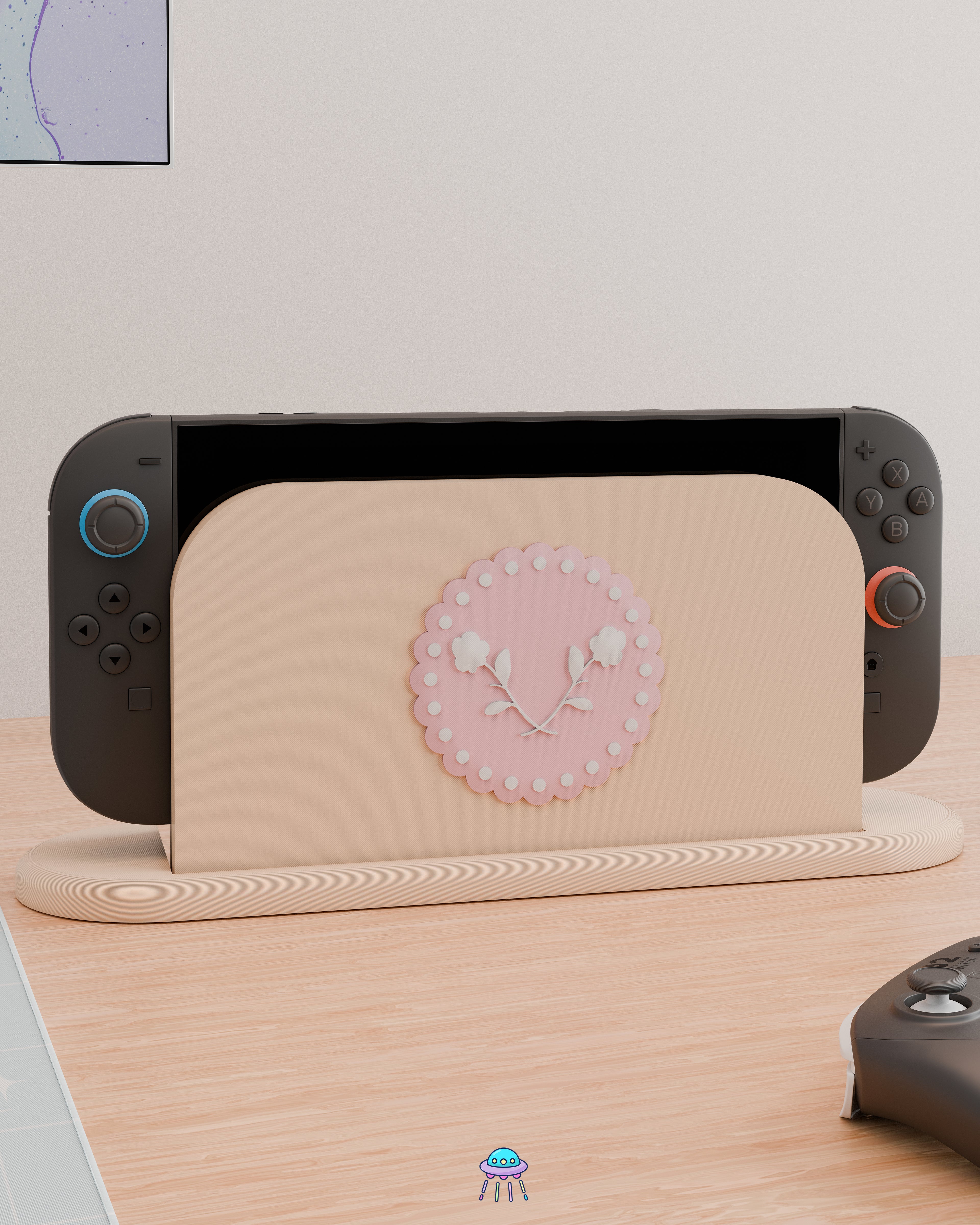 Floral Patch Dock Cover for Nintendo Switch 2 – Original Faceplate Design