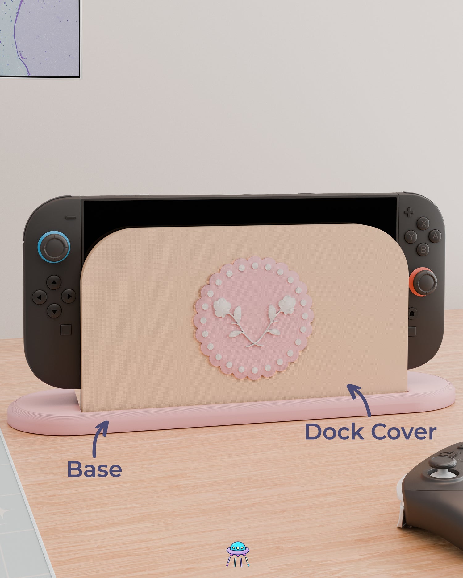 Floral Patch Dock Cover for Nintendo Switch 2 – Original Faceplate Design