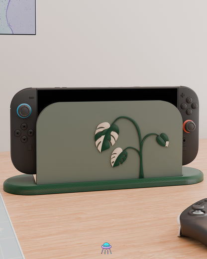 Monstera Albo Dock Cover for Nintendo Switch 2 – Original Faceplate Design