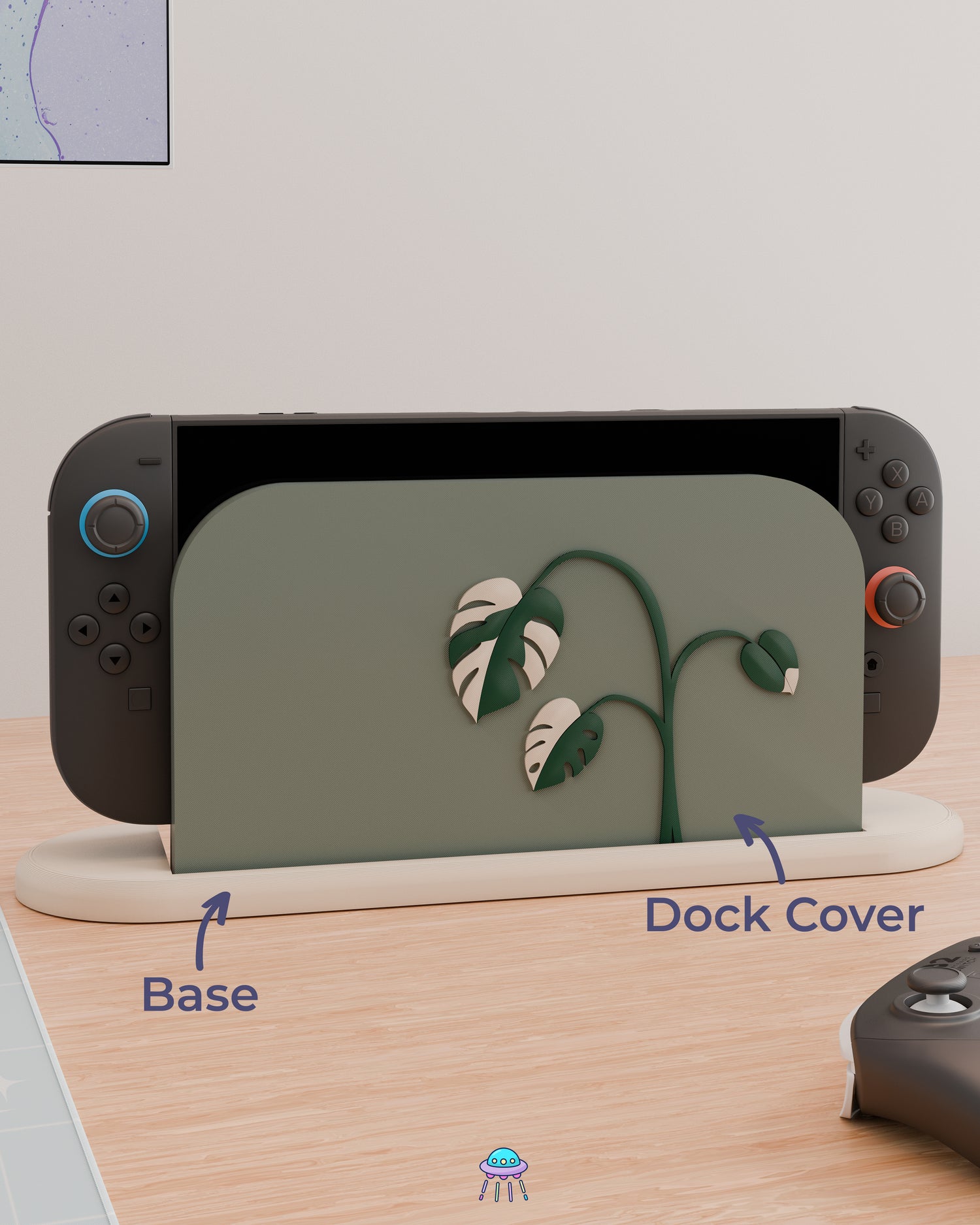 Monstera Albo Dock Cover for Nintendo Switch 2 – Original Faceplate Design