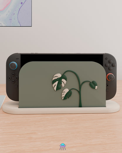 Monstera Albo Dock Cover for Nintendo Switch 2 – Original Faceplate Design