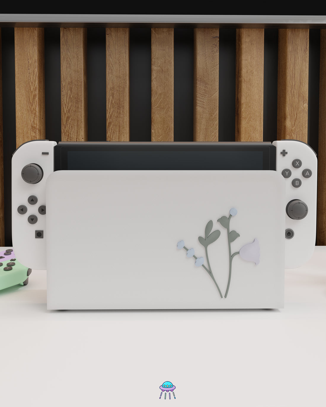 Snow Blossom Cover for Nintendo Switch – Original Faceplate Design