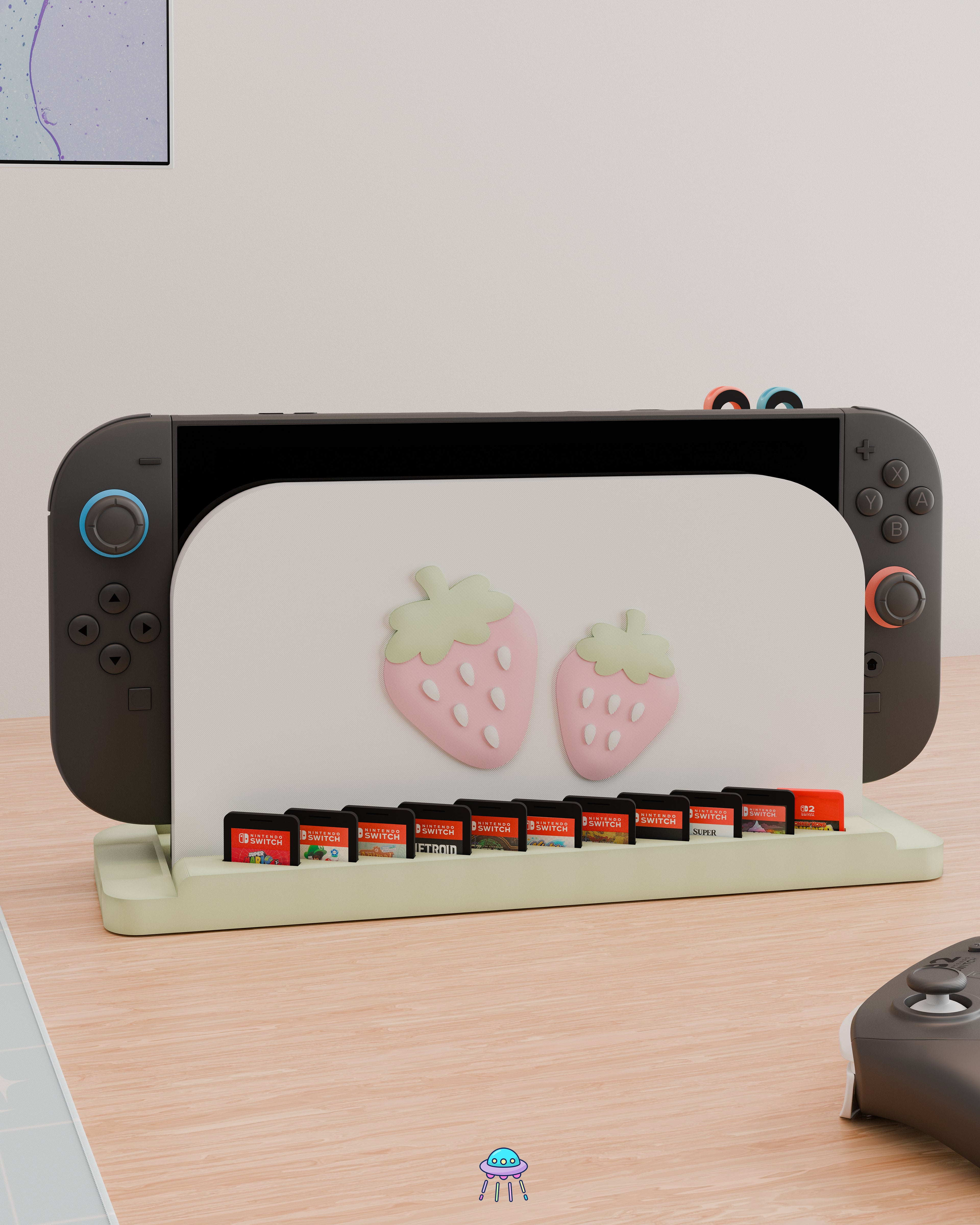 Strawberry Dock Cover for Nintendo Switch 2 – Original Faceplate Design