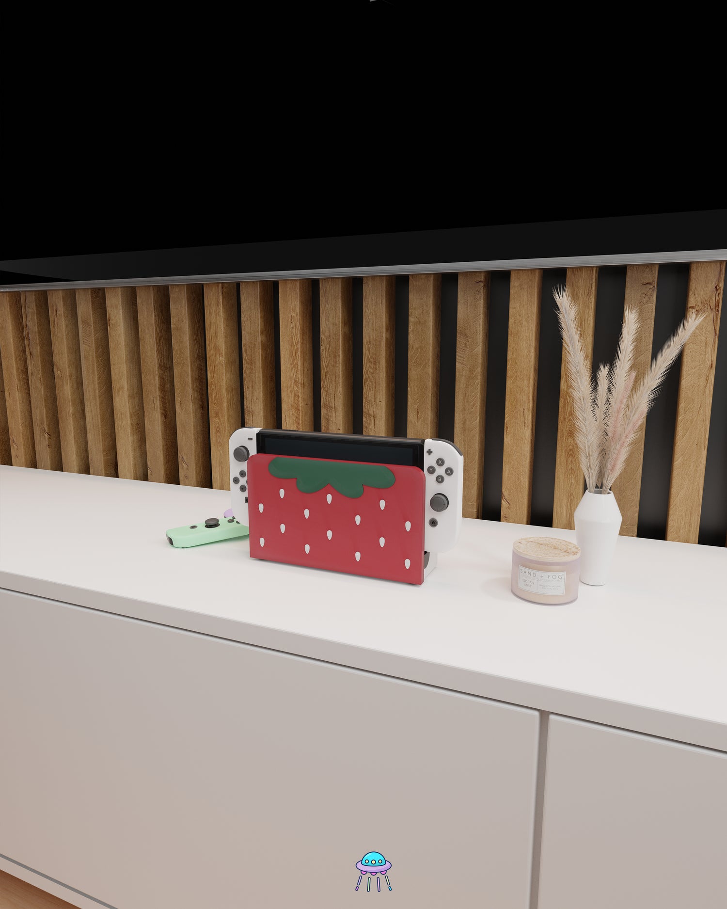 Strawberry Puff Dock Cover for Nintendo Switch – Original Faceplate Design