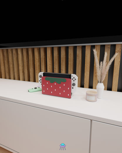 Strawberry Puff Dock Cover for Nintendo Switch – Original Faceplate Design