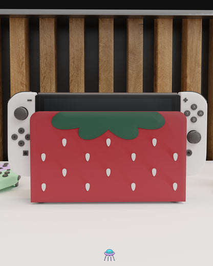 Strawberry Puff Dock Cover for Nintendo Switch – Original Faceplate Design