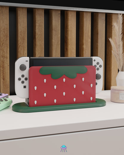 Strawberry Puff Dock Cover for Nintendo Switch – Original Faceplate Design
