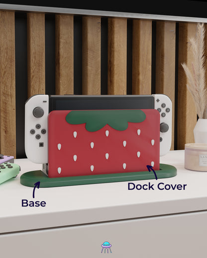 Strawberry Puff Dock Cover for Nintendo Switch – Original Faceplate Design