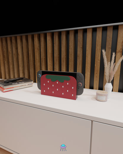 Strawberry Puff Dock Cover for Nintendo Switch 2 – Original Faceplate Design