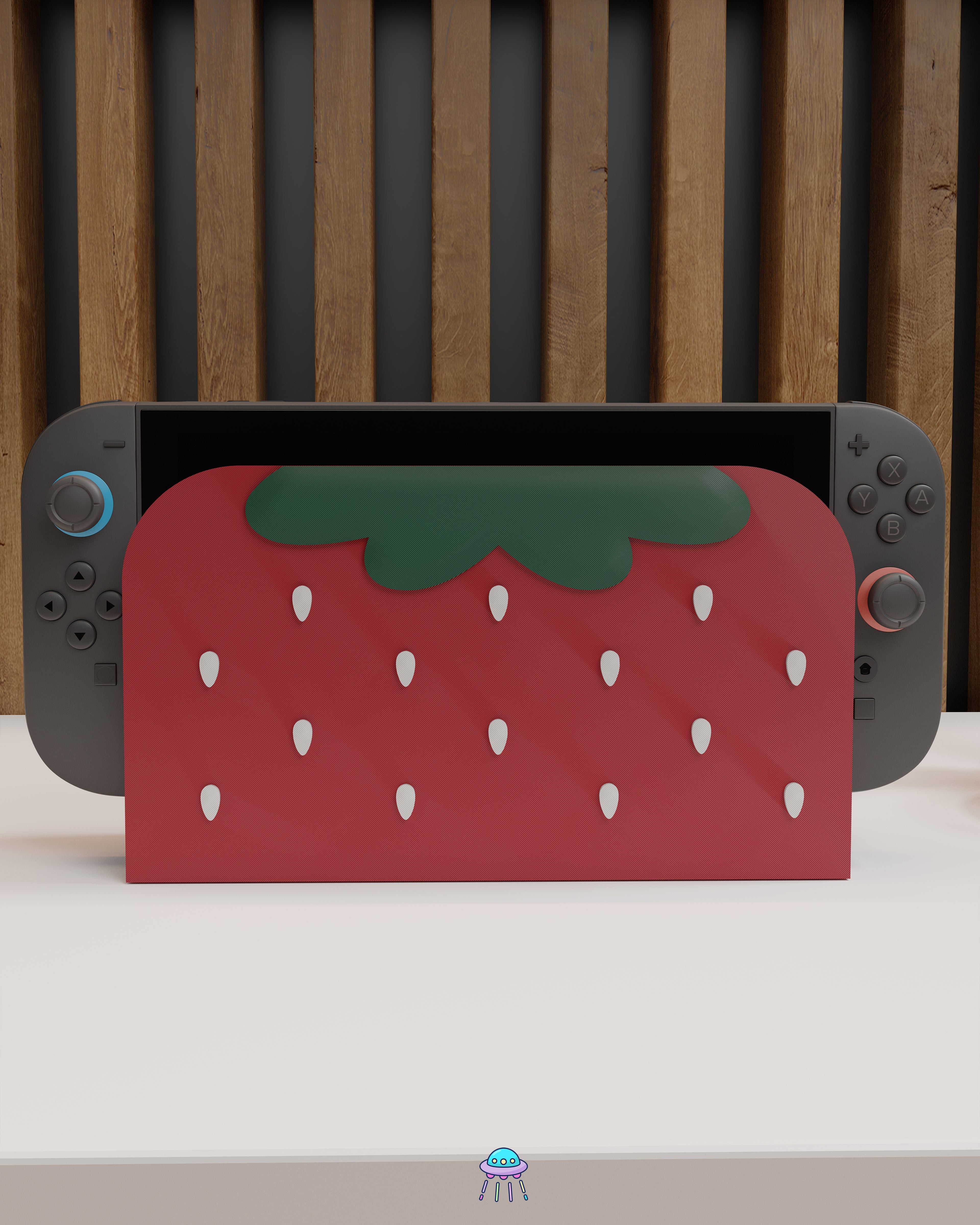 Strawberry Puff Dock Cover for Nintendo Switch 2 – Original Faceplate Design