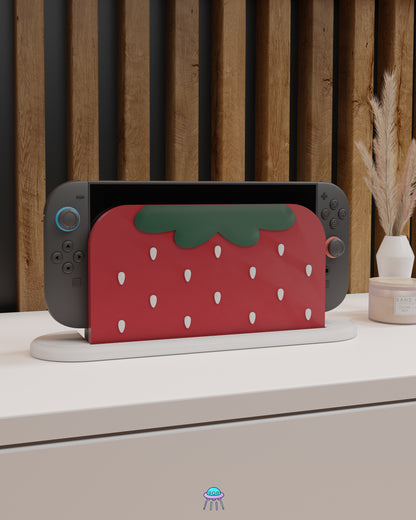Strawberry Puff Dock Cover for Nintendo Switch 2 – Original Faceplate Design