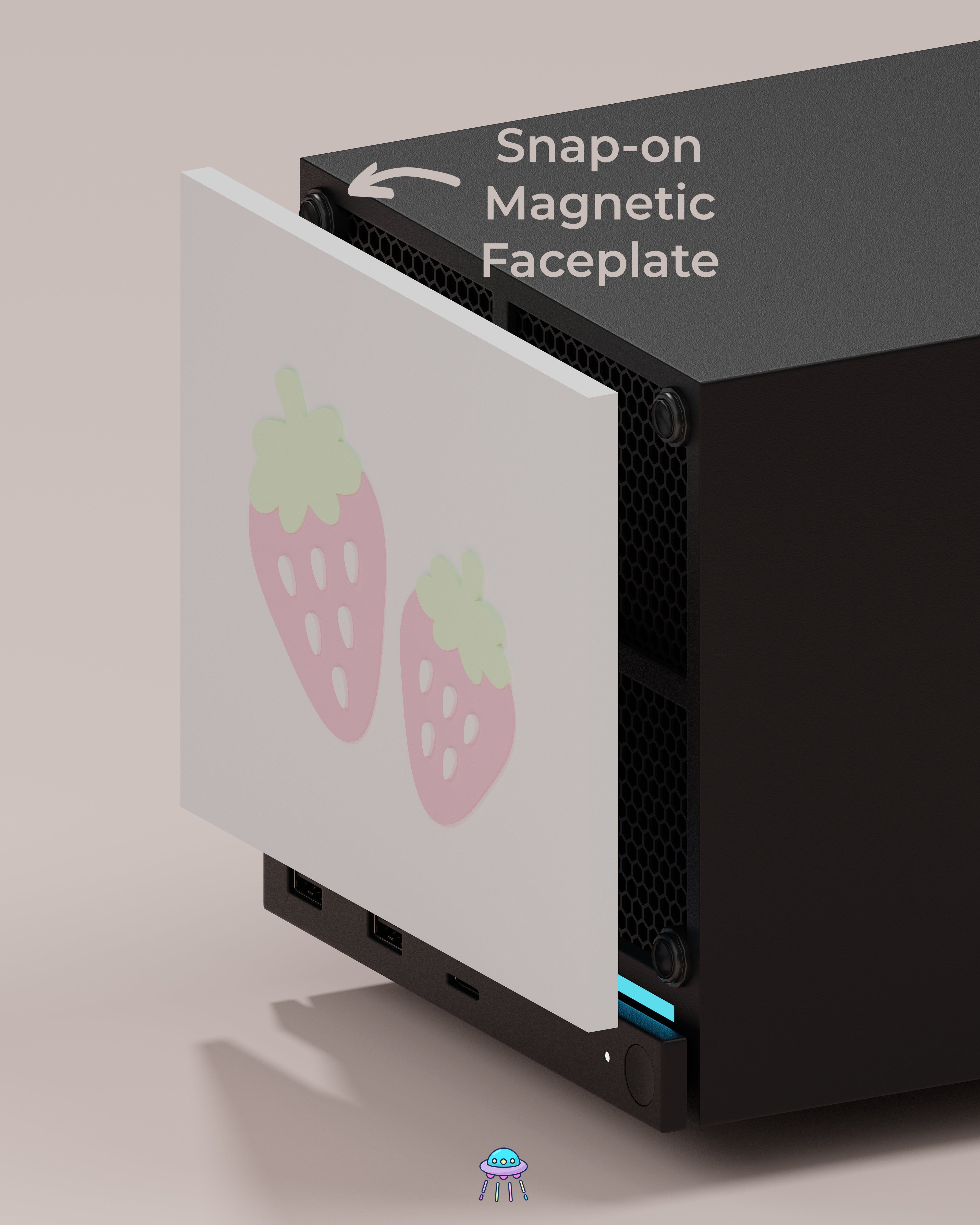 Strawberry Valve Steam Machine Faceplate / Face Cover - In Stock