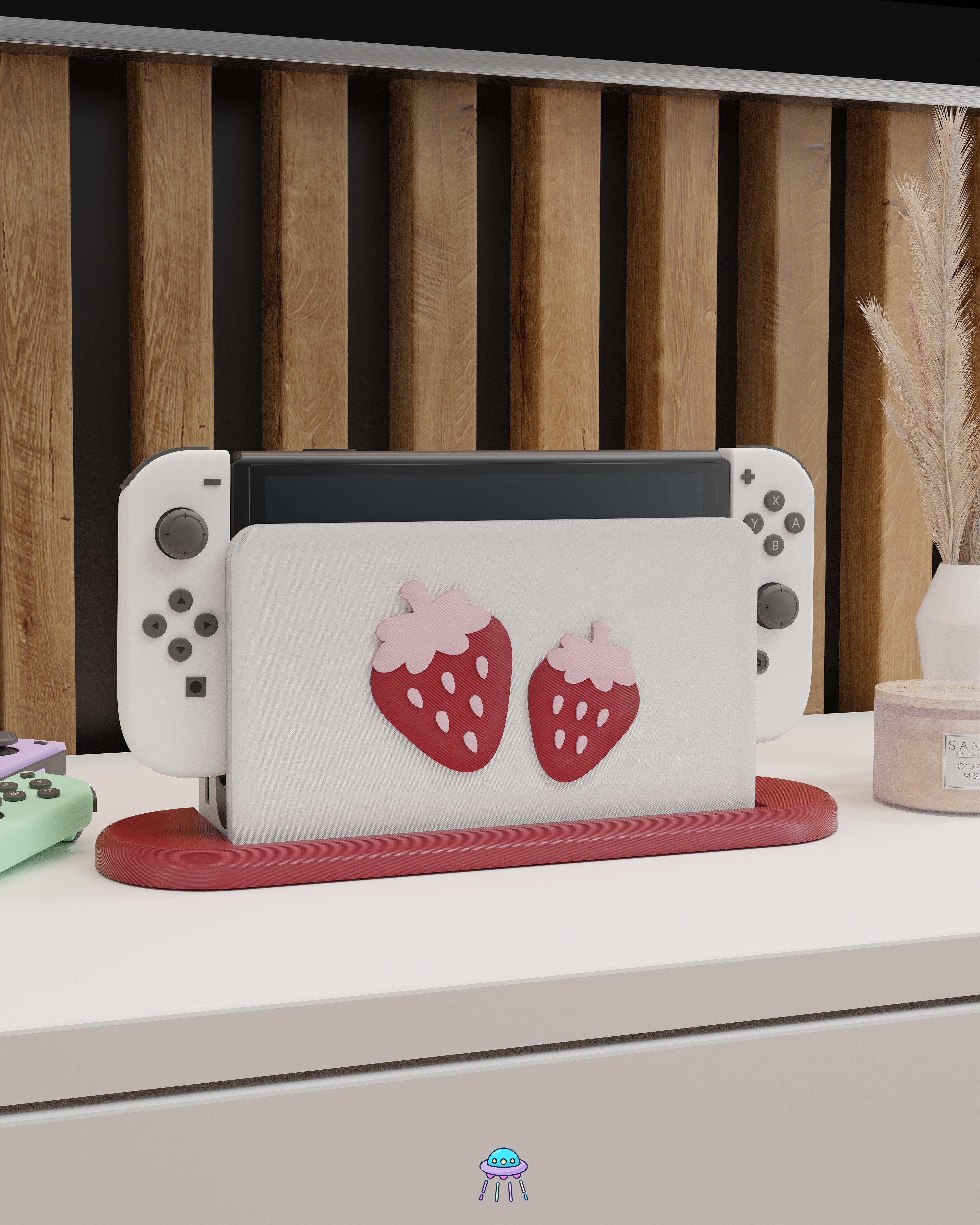 Sweet Strawberry Cover for Nintendo Switch – Original Faceplate Design