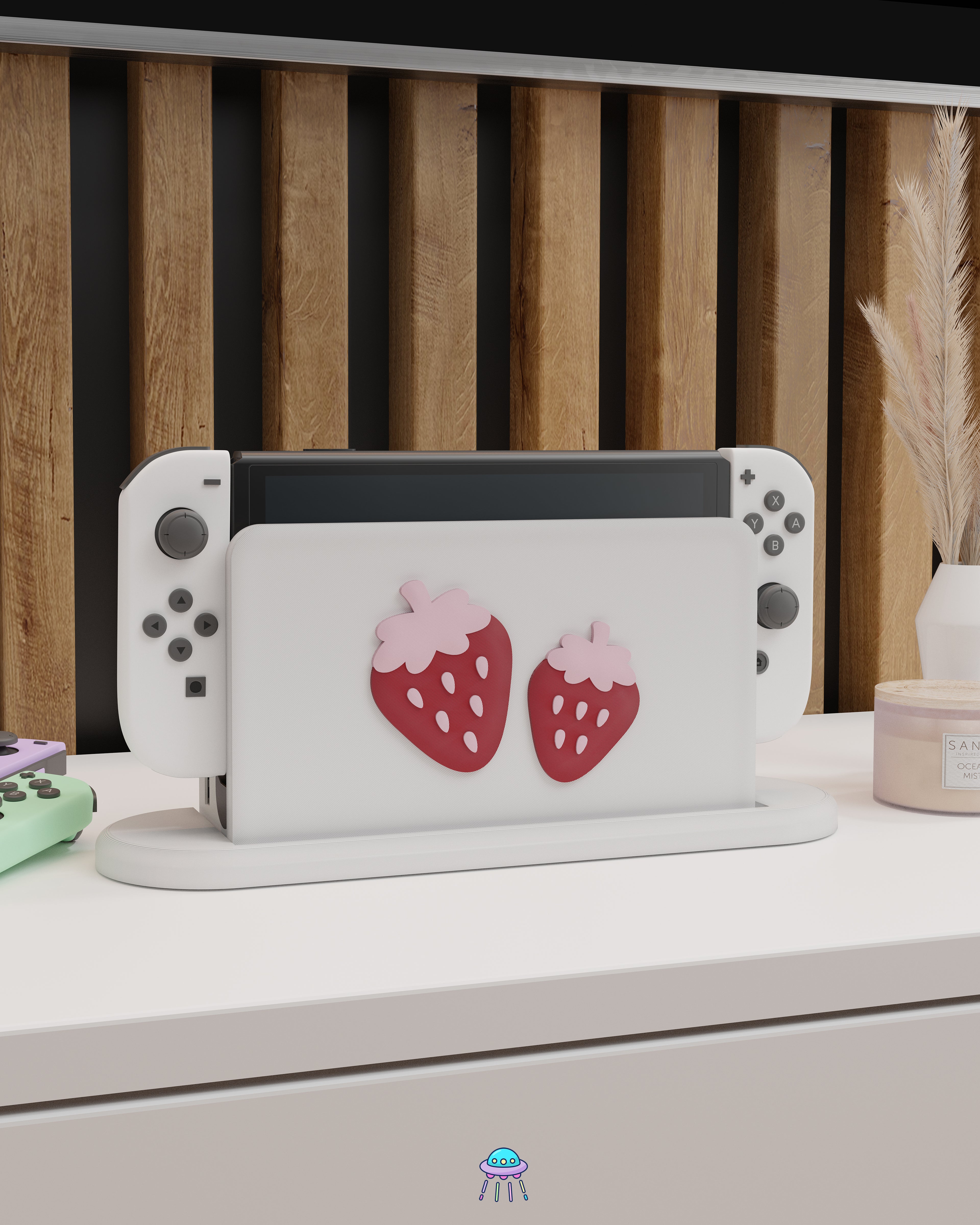 Sweet Strawberry Cover for Nintendo Switch – Original Faceplate Design