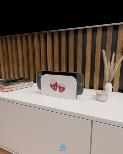 Sweet Strawberry Dock Cover for Nintendo Switch 2 – Original Faceplate Design