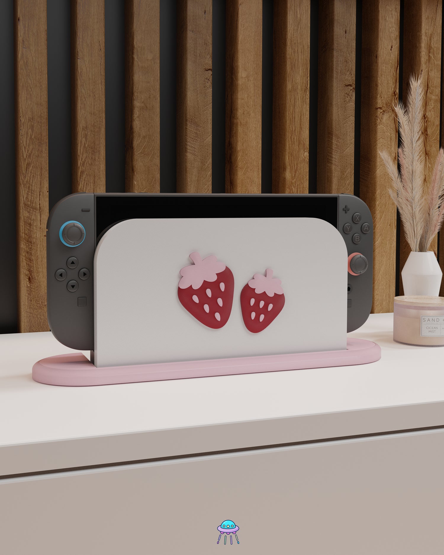 Sweet Strawberry Dock Cover for Nintendo Switch 2 – Original Faceplate Design