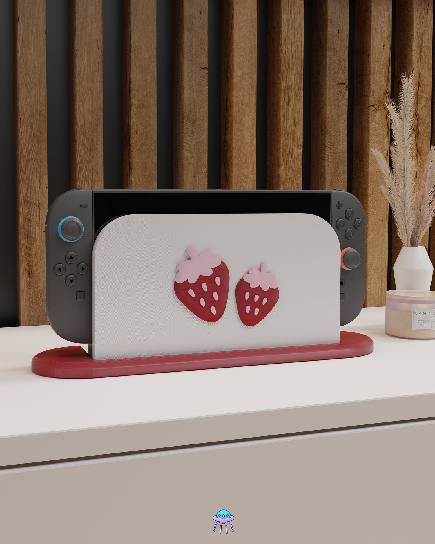 Sweet Strawberry Dock Cover for Nintendo Switch 2 – Original Faceplate Design