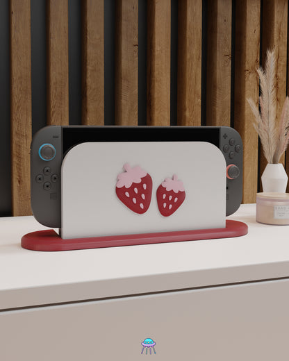 Sweet Strawberry Dock Cover for Nintendo Switch 2 – Original Faceplate Design