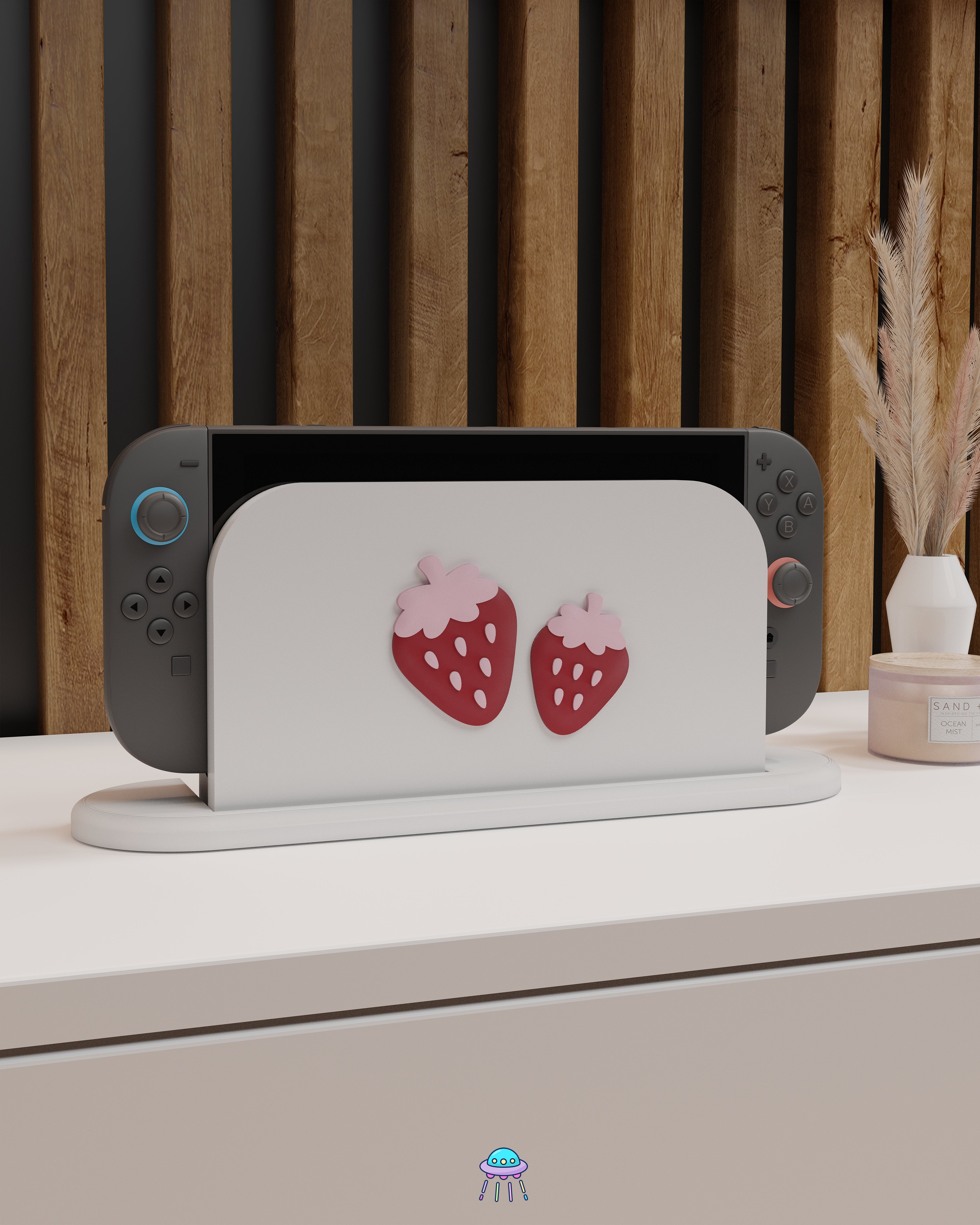 Sweet Strawberry Dock Cover for Nintendo Switch 2 – Original Faceplate Design