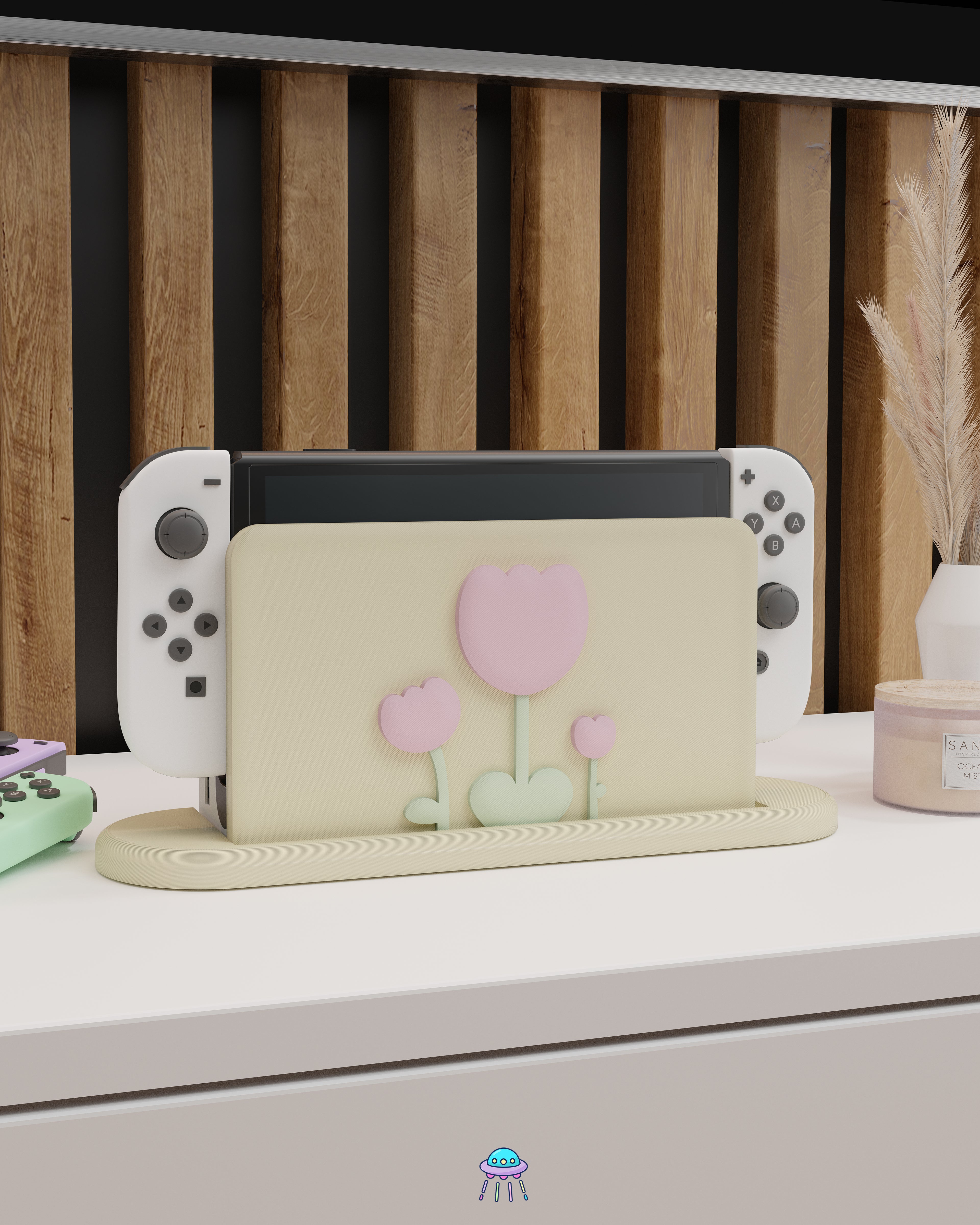 Sunlit Tulip Dock Cover for Nintendo Switch – Original Faceplate Design