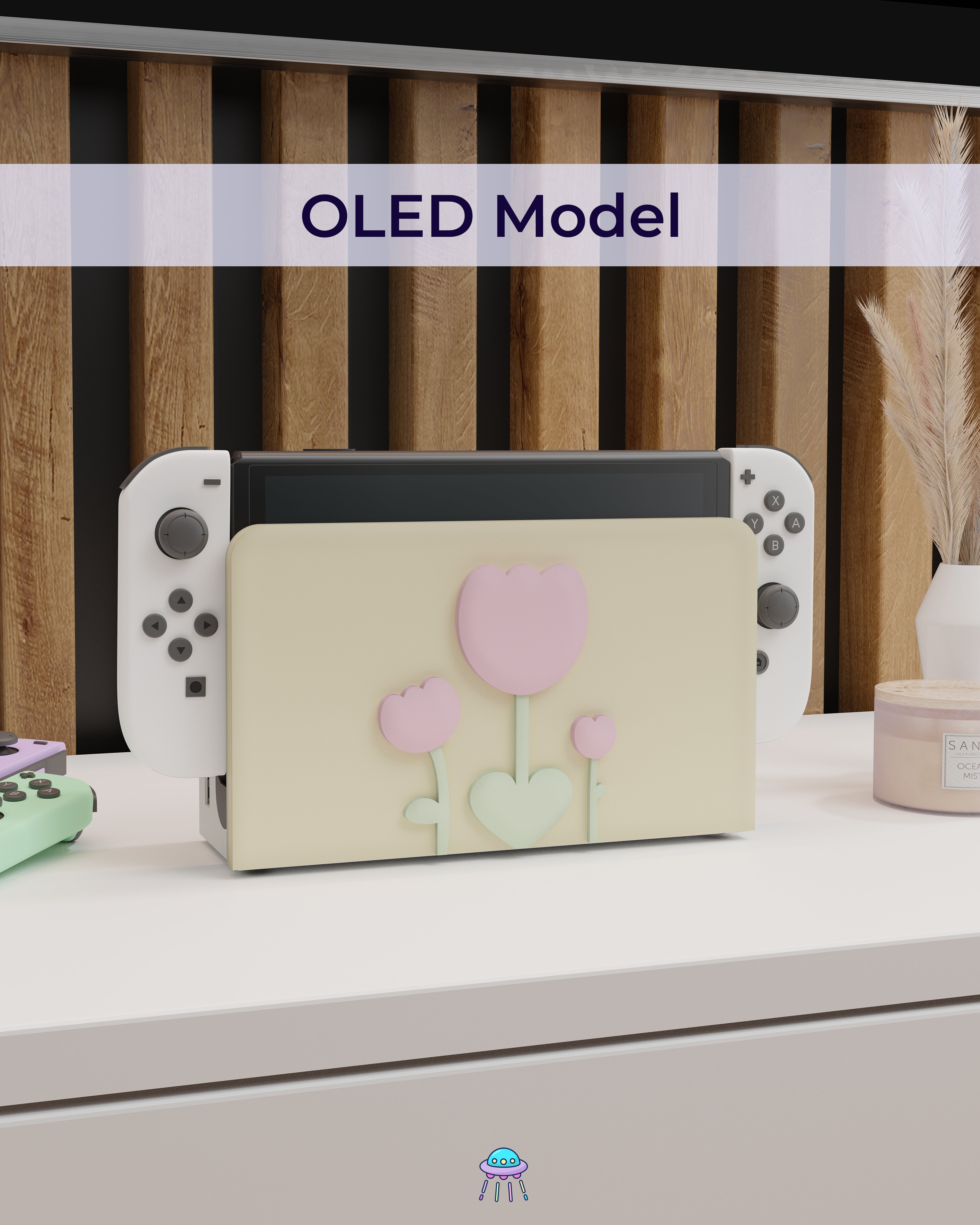 Sunlit Tulip Dock Cover for Nintendo Switch – Original Faceplate Design