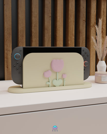 Sunlit Tulip Dock Cover for Nintendo Switch 2 – Original Faceplate Design