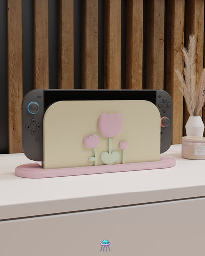 Sunlit Tulip Dock Cover for Nintendo Switch 2 – Original Faceplate Design
