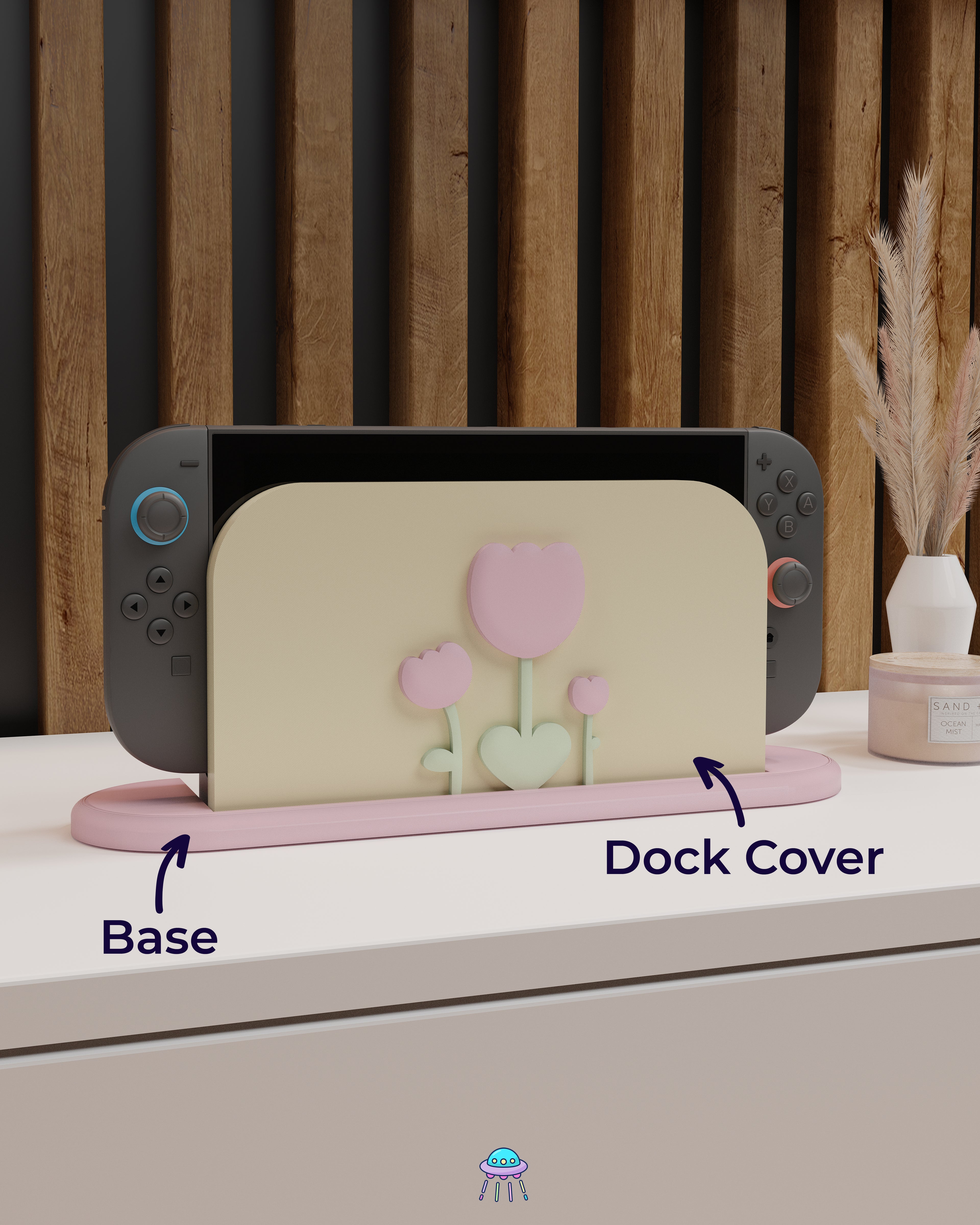 Sunlit Tulip Dock Cover for Nintendo Switch 2 – Original Faceplate Design