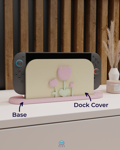 Sunlit Tulip Dock Cover for Nintendo Switch 2 – Original Faceplate Design
