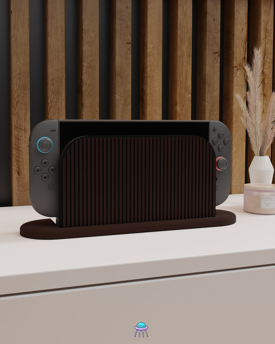 Walnut Dock Cover for Nintendo Switch 2 – Original Faceplate Design