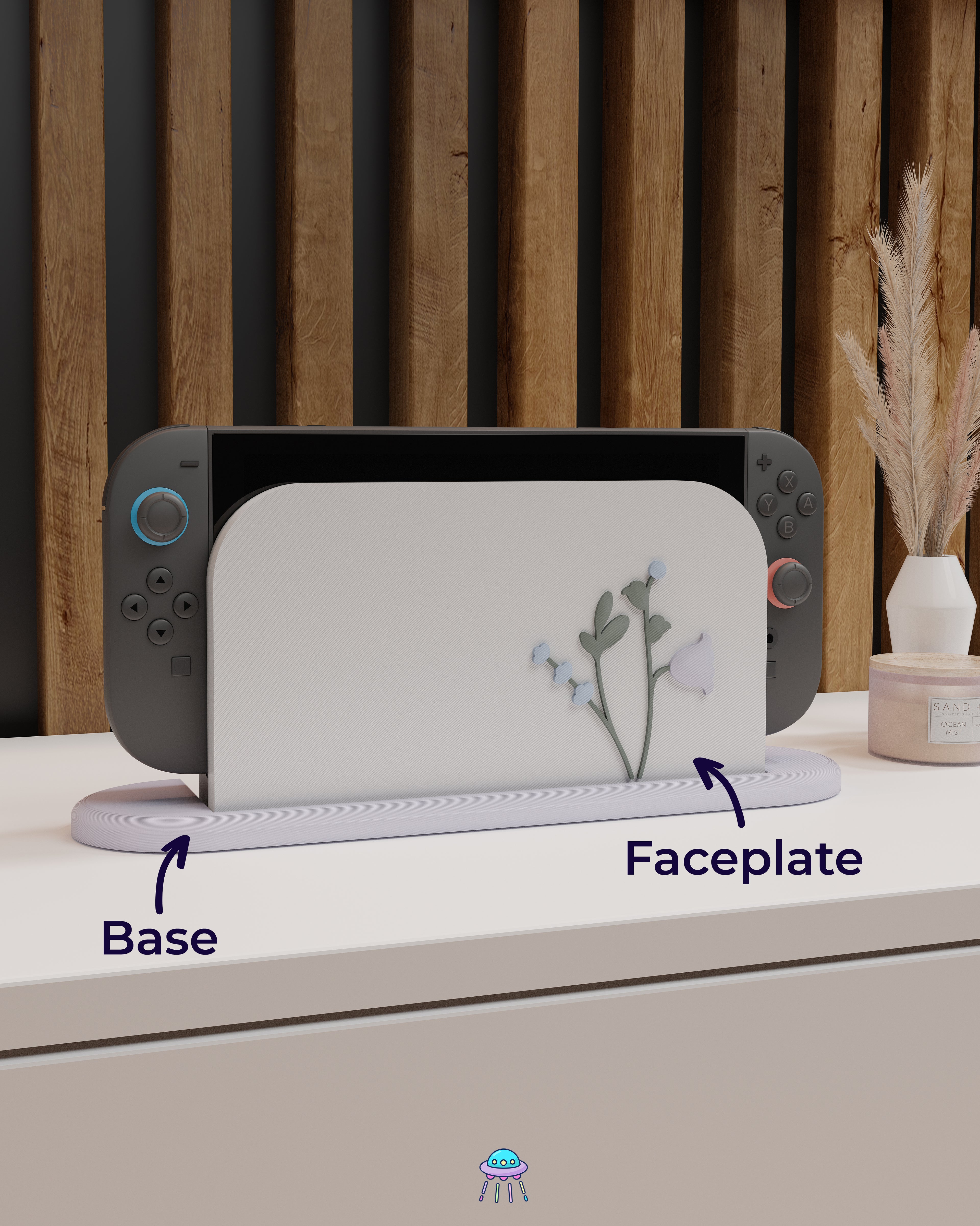 Snow Blossom Cover for Nintendo Switch 2 – Original Faceplate Design