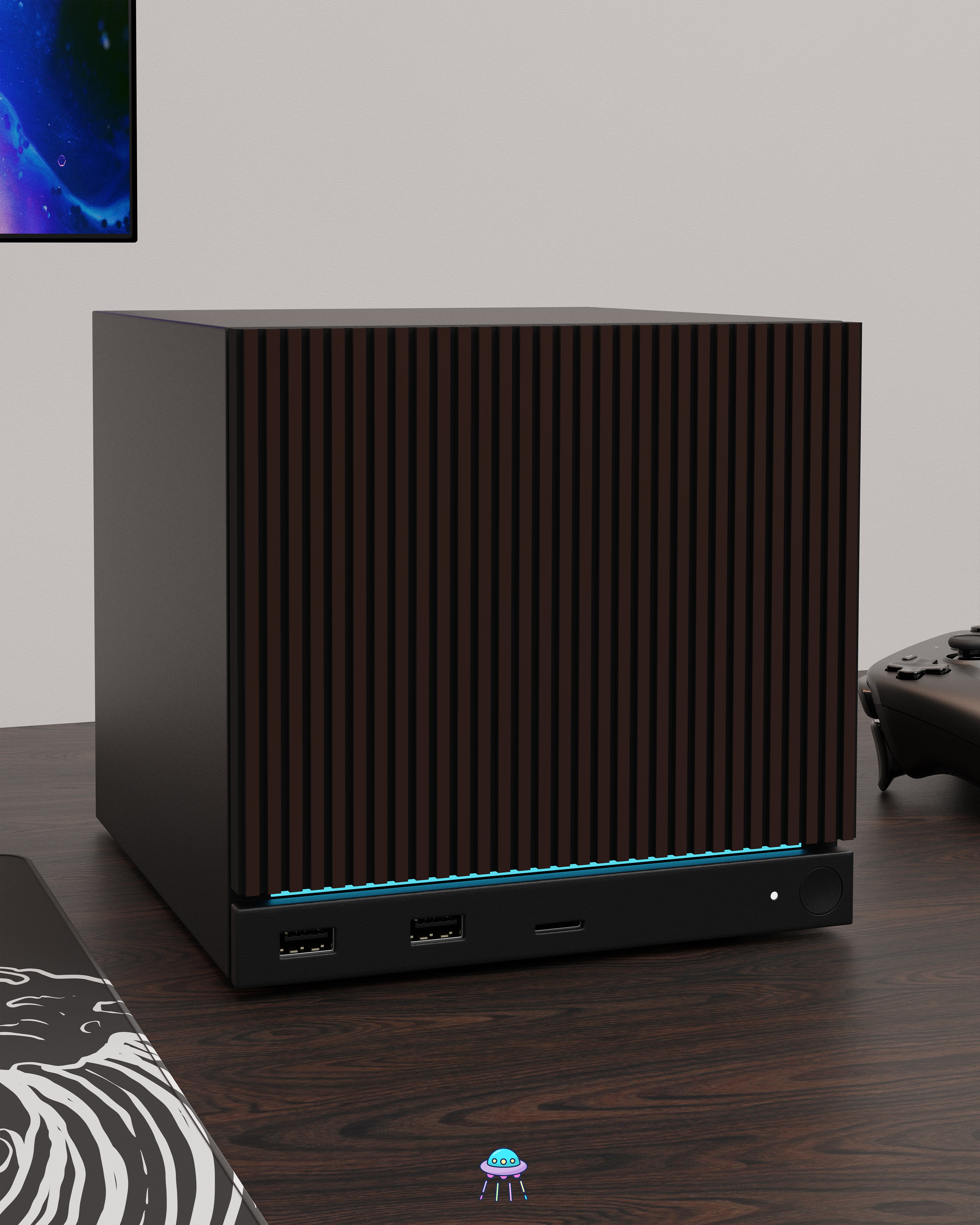 Walnut Valve Steam Machine Faceplate / Face Cover - In Stock