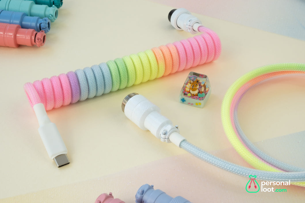 Pastel Rainbow Keyboard Cable