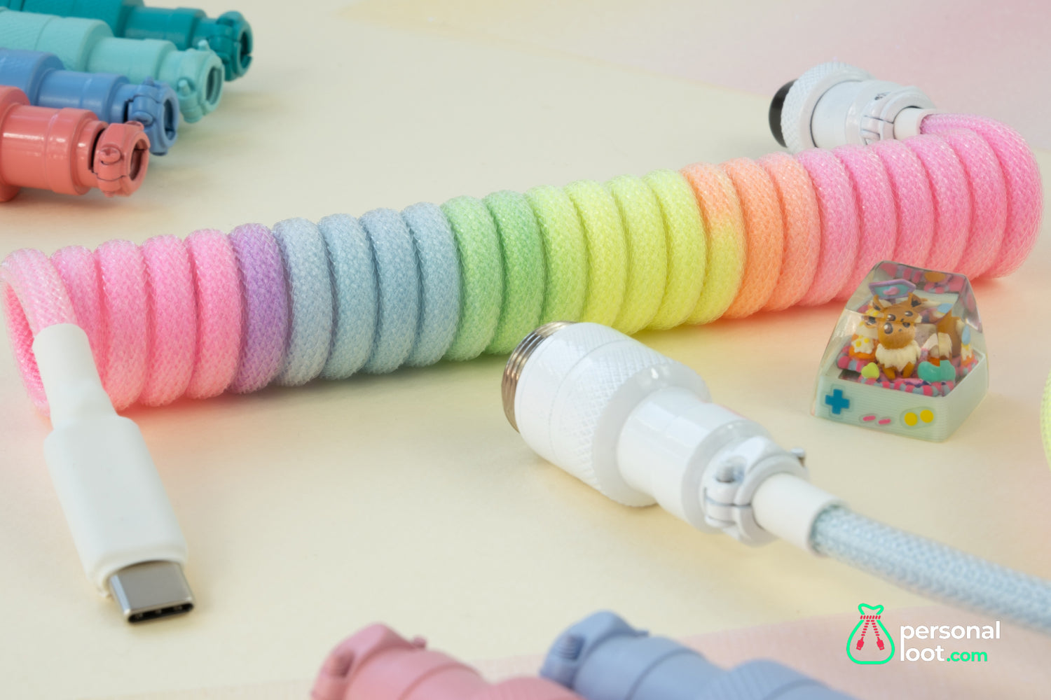 Pastel Rainbow Keyboard Cable